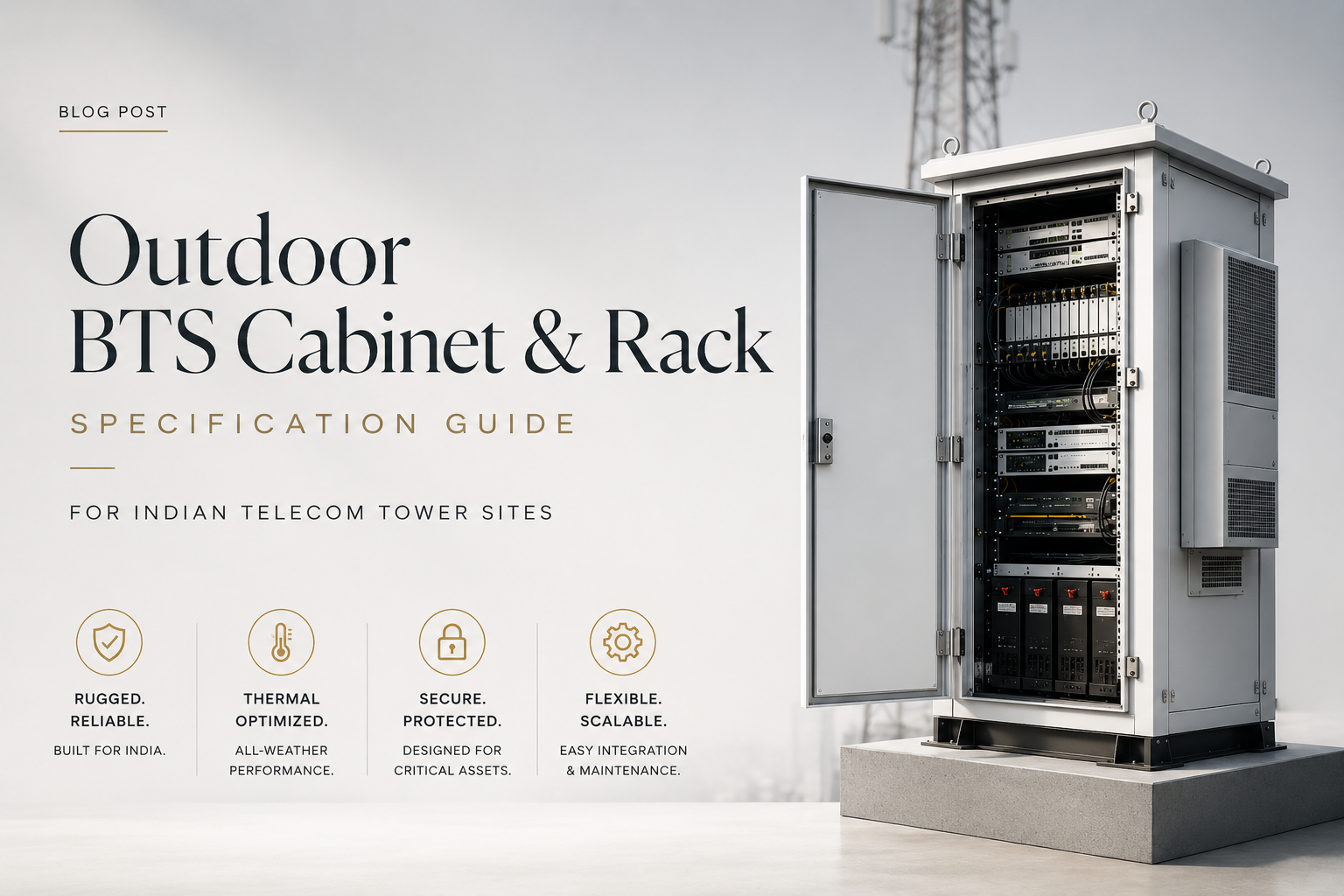 Outdoor BTS Cabinet & Rack Specification Guide for Indian Telecom Tower Sites