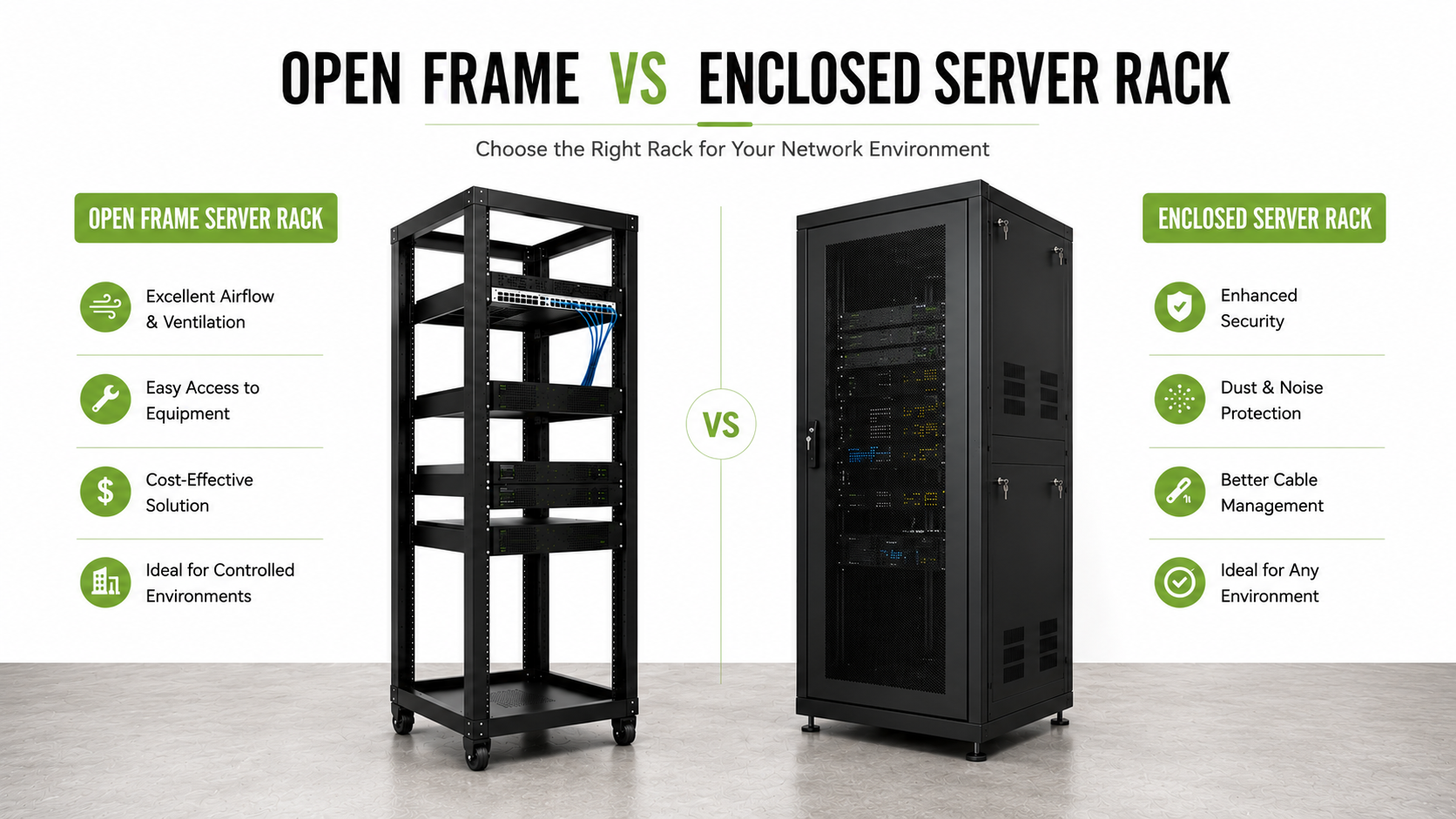 Open Frame vs Enclosed Server Rack